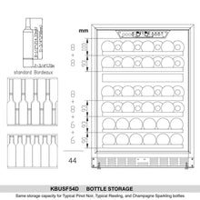 Carica l'immagine nel visualizzatore di Gallery, KingsBottle KBUSF54D 24 Inch 44 Bottle Wine Cooler - Royal Wine Coolers