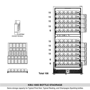 KingsBottle KBU100DX 106 Bottle Wine Cooler