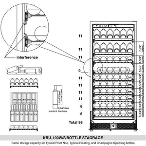 KingsBottle KBU100WX 100 Bottle Wine Cooler